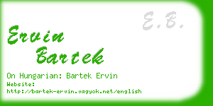 ervin bartek business card